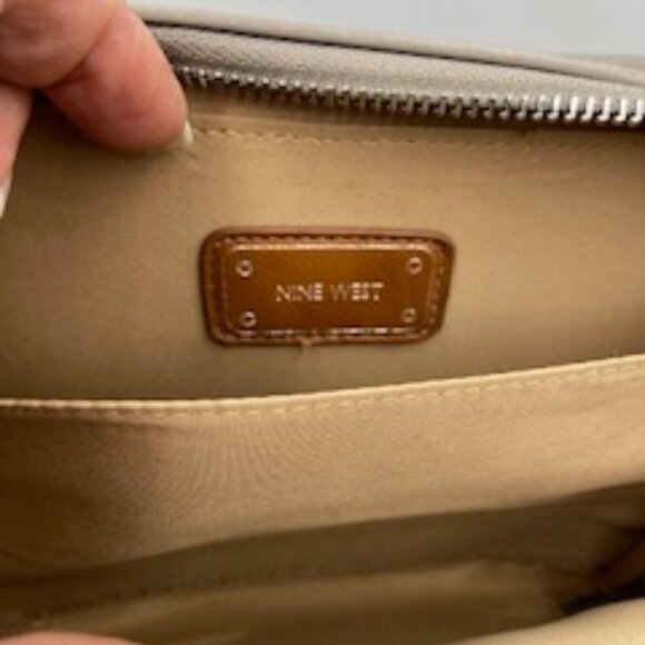 Nine West Gray Small Squared Cross Body Bag with Studs - Picture 4 of 8